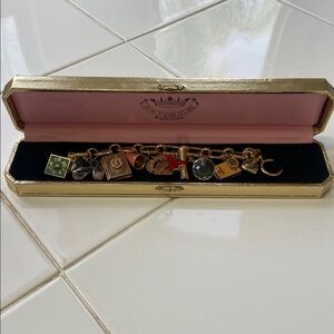Juicy Couture vintage Graduation 2006 Gold Charm Bracelet with Colorful Accents